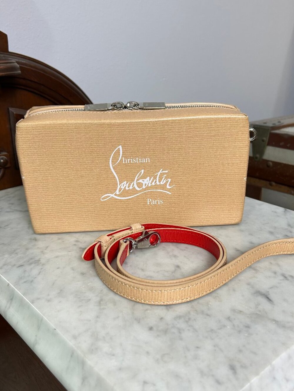 Christian Louboutin Kraftilou Clutch/Shoulder Shoebox Bag